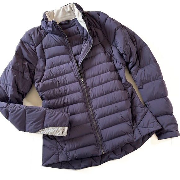 lululemon athletica Jackets & Blazers - Lululemon Fluffed Up Purple Down Filled Slim Fit Quilted Puffer Coat Womens 10